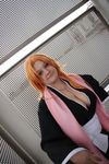  big_boobs bleach breasts cleavage cosplay large_breasts matsumoto_rangiku non-asian photo red_hair redhead 