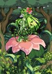  alraune forest green_skin hair_over_breasts kenkou_cross monster_girl monster_girl_encyclopedia nature official_art original plant plant_girl vines 