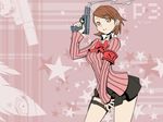  atlus evoker gun handgun lowres miniskirt persona persona_3 pistol skirt takeba_yukari weapon 