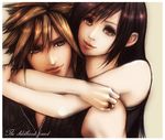  black_hair blonde_hair cloud_strife co-ro couple final_fantasy final_fantasy_vii pixiv_thumbnail resized smile tifa_lockhart 