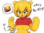  animal_ears bad_id bad_pixiv_id bear_ears breasts denbukuro drooling genderswap honeypot hungry midriff navel pooh shirt simple_background stomach_growling tail translated underboob white_background winnie_the_pooh 