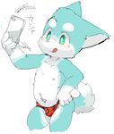  aliasing briefs bulge canine cellphone clothing clothing_pull dog front_view licking licking_lips male mammal navel nipples noriburu phone selfie smile solo standing tight_clothing tongue tongue_out underwear underwear_pull 