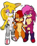  anthro balls big_balls big_breasts breasts bunnie_rabbot clothing damian_hodge dickgirl group handjob humanoid_penis intersex kneeling masturbation penis saggy_balls sally_acorn simple_background sonia_the_hedgehog sonic_(series) uncut white_background wide_hips 