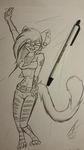  451kitkat anthro cat dancing feline mammal rave sketch traditional_media_(artwork) 