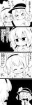  &gt;o&lt; 2girls 4koma absurdres blush blush_stickers bow comic commentary frilled_sleeves frills futa_(nabezoko) greyscale hair_ornament hat hat_bow hat_ribbon headband heart heart_hair_ornament highres hug interlocked_fingers komeiji_koishi komeiji_satori long_sleeves monochrome multiple_girls one_eye_closed open_mouth own_hands_together pen ribbon short_hair solid_circle_eyes sweat sweatdrop third_eye touhou translated wide_sleeves 