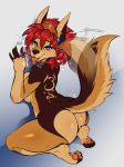  &lt;3 2018 4_toes anthro avante92 ayn bedroom_eyes big_butt black_backed_jackal blush breast_squish breasts butt canine claws digital_media_(artwork) female fluffy fluffy_tail hair half-closed_eyes in_heat jackal kneeling looking_at_viewer mammal nude panting pawpads paws piercing pussy_juice pussy_juice_on_ground pussy_juice_puddle red_hair seductive solo sweat tailwag thick_thighs toe_claws toes tongue tongue_out tongue_piercing 