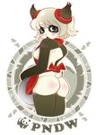  alpha_channel anthro bear bottomless breasts butt clothed clothing dofus female half-dressed looking_at_viewer looking_back mammal panda pandawa side_boob usubbb 