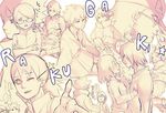  369-chan 4boys blush glasses haruno_sakura mitsuki_(naruto) monochrome multiple_boys multiple_girls naruto uchiha_sarada uchiha_sasuke uzumaki_boruto wink yamanaka_inojin 