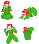  big_breasts big_butt bikini breasts butt clothing datbritishmexican eyeless female fire_flower flora_fauna licking mario_bros nintendo pipe piranha_plant plant solo swimsuit tongue tongue_out video_games wide_hips 