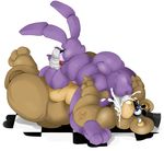  69 animatronic anthro anus balls barefoot bear bonnie_(fnaf) butt chubby cum cum_in_mouth cum_inside cum_on_face cum_on_penis erection fellatio five_nights_at_freddy&#039;s freddy_(fnaf) fronnie hand_on_butt hat lagomorph licking long_ears lying machine male male/male mammal nude on_back on_top open_mouth oral orgasm penis precum presenting presenting_hindquarters rabbit robot sex spread_legs spreading tongue tongue_out video_games 