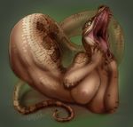 big_breasts breasts huge_breasts nude open_mouth pussy reptile sayuncle scalie snake 