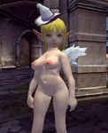  1girl 3d blonde_hair breasts dragon_nest navel nipple nude pussy 