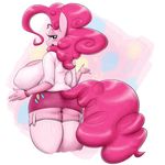  2015 anthro anthrofied blush bracelet butt clothed clothing colored doggie999 earth_pony equine female friendship_is_magic hair half-closed_eyes horse jewelry king-kakapo legwear long_hair looking_at_viewer mammal my_little_pony pink_hair pinkie_pie_(mlp) pony solo stockings 