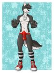  anthro bulge canine clothing crisp_the_wolf eldiman erection footwear male mammal penis_outline shoes solo underwear wolf 