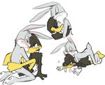  anal bugs_bunny daffy_duck looney_tunes male male/male mammal sex simple_background unknown_artist warner_brothers white_background 