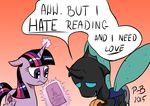  2015 ambiguous_gender changeling english_text equine female friendship_is_magic horn mammal my_little_pony pony-berserker text twilight_sparkle_(mlp) unicorn 