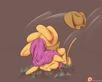  2015 alasou cowboy_hat equine eyes_closed faceplant female feral friendship_is_magic fur hair hat horse mammal my_little_pony orange_fur pony purple_hair rope scootaloo_(mlp) solo underhoof 