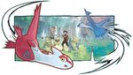  breloom flying forest grass haruka_(pokemon) latias latios manetric nature nintendo official_art pokemon pokemon_oras 