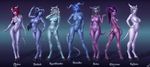  abs big_breasts blue_eyes blue_hair blue_skin blush breasts butt collar cowbell draenei female glowing glowing_eyes green_hair hair hooves horn long_hair muscles nude personalami pose purple_hair purple_skin pussy red_hair video_games warcraft white_hair world_of_warcraft 