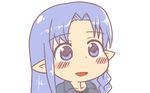  blue_eyes blue_hair blush braid caster chibi dot_nose fate/stay_night fate_(series) gyate_gyate ikiyouz long_hair lowres open_mouth pointy_ears solo transparent_background 