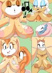  2015 anthro areola bat big_breasts breasts cloudz comic echidna erect_nipples female female/female huge_breasts lagomorph mammal monotreme nipples nude pussy rabbit rouge_the_bat sonic_(series) tikal_the_echidna vanilla_the_rabbit 