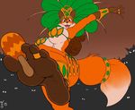  2015 4_toes anthro bra breasts canine clothing dancing feet female foot_focus fox fur hair humanoid_feet jewelry mammal maracas toe_ring toes underwear zp92 