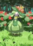  1girl crown female flower grass lilligant nintendo no_humans orange_eyes plant plant_girl pokemon pokemon_(game) pokemon_bw solo 