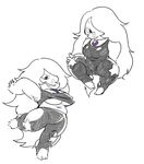  1girl ajikan_(sabamiso) amethyst_(steven_universe) artist_request breasts lips monochrome steven_universe underboob 