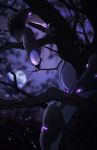  2019 ambiguous_gender detailed_background digital_media_(artwork) feral night outside purple_eyes purple_theme solo turnipberry unknown_species 