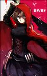 bad_id bad_pixiv_id brown_hair copyright_name highres hood hood_up lolita_fashion red_hood ruby_rose rwby short_hair silver_eyes solo tarbo_(exxxpiation) weapon 
