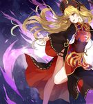  blonde_hair chinese_clothes hair_ornament hillly_(maiwetea) junko_(touhou) long_hair long_sleeves red_eyes side_slit solo tabard touhou very_long_hair wide_sleeves 