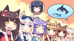  6+girls :3 animal animal_ears azuki_(sayori) black_hair blonde_hair blue_eyes brown_eyes brown_hair cat_ears cat_tail chibi chocola_(sayori) cinnamon_(sayori) closed_eyes coconut_(sayori) fish game_cg green_eyes heterochromia long_hair maple_(sayori) minazuki_shigure multiple_girls nekopara orca pink_hair platinum_blonde_hair purple_hair sayori slit_pupils tail tuna twintails vanilla_(sayori) 