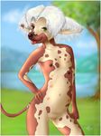  2015 anthro areola breasts canine chinese_crested_dog cub cute dog female hair jinjing-yu looking_at_viewer mammal multi_nipple nipples nude pussy smile solo tongue tongue_out young zekromlover 