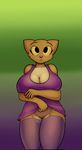  2015 big_breasts breasts cleavage clothed clothing dress feline female fur katia_managan khajiit legwear looking_at_viewer mammal nsfwthingshappen_(artist) prequel pussy revealing smile solo stockings the_elder_scrolls thigh_highs video_games 