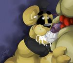  animatronic anthro bear bow cum cum_in_mouth cum_inside cum_on_face cum_on_penis erection fellatio five_nights_at_freddy&#039;s five_nights_at_freddy&#039;s_3 fronnie glowing glowing_eyes golden_freddy_(fnaf) group group_sex hand_on_penis hat human human_on_anthro interspecies lagomorph looking_up machine male male/male mammal nude oral penis purple_guy_(fnaf) rabbit robot sex solo_focus springtrap_(fnaf) standing sucking thick_penis threesome uncut video_games wire 