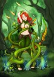  arrow big_breasts blush bow_(weapon) breasts cape clothing dota dota_2 female flora_fauna hair human lyralei_the_windranger magnifier_(artist) mammal nipples not_furry one_eye_closed open_shirt plant ranged_weapon red_hair shirt solo tentacles tight_clothing weapon 