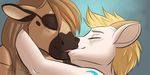  2015 anthro blonde_hair brown_eyes casparr couple dragon duo equine hair horse kissing male male/male mammal remi uperior 