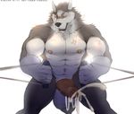  abs anthro areola balls biceps big_balls canine clenched_teeth cum cum_on_penis cum_string cumshot erection fur k0suna knot male mammal manly muscles navel nipples nude orgasm pecs penis scar sharp_teeth solo standing teeth thick_penis vein veiny_penis wolf 