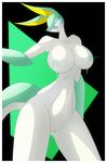  abstract_background anthro big_breasts blue_eyes blush border breasts butt female glowing glowing_eyes huge_breasts june lactating looking_at_viewer milk navel nintendo nipples nude pok&eacute;mon pussy r-mk serperior simple_background smile solo standing thick_thighs video_games white_border 