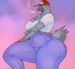  avian big_breasts big_butt big_legs bird breasts butt chubby clothed clothing female jeans jess_(character) overweight pigeon repressed_(artist) trucker voluptuous 