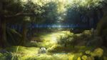  fantasy flower forest grass highres nature no_humans original rappiihiroshi scenery tree water 