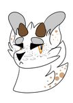  2015 alpha_channel ambiguous_gender ambiquous_(artist) arctic_fox canine cervine deer feral fox frown fur guffin hybrid mammal orange_eyes simple_background solo transparent_background white_fur 