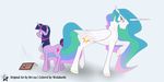  2015 absurd_res book bri-sta cutie_mark duo equine female friendship_is_magic fur hair hi_res horn long_hair mammal multicolored_hair my_little_pony princess_celestia_(mlp) purple_eyes purple_fur purple_hair teasing twilight_sparkle_(mlp) unicorn white_fur winged_unicorn wings wodahseht 