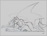  2015 anthro dragon female fingering from_behind hair half-closed_eyes kissing lying male male/female nude on_front open_mouth penetration pussy_juice rei_vagan sex wings 