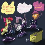  2015 absurd_res anal anal_insertion anal_penetration animal_genitalia apple_bloom_(mlp) box buttplug costume cub dialogue dildo dombrus english_text equine female feral friendship_is_magic glowing group hat hi_res horn horse horsecock insertion levitation mammal mare_do_well_(mlp) my_little_pony pegasus penetration penis pony rubber saliva salivating scootaloo_(mlp) sex_toy skinsuit story_in_description sweetie_belle_(mlp) text tongue tongue_out unicorn vaginal vaginal_insertion vaginal_penetration wings young 