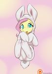  2015 alasou bunny_costume cute equine female fluttershy_(mlp) friendship_is_magic fur hair horse mammal my_little_pony pink_hair pony solo teal_eyes tongue tongue_out yellow_fur 