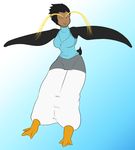  anarchygalaxy avian bird clothing female harpy jewelry penguin simple_background sweater 