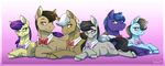  2015 bow_tie earth_pony equine female feral friendship_is_magic group horse inuhoshi-to-darkpen looking_at_wiever lying male mammal my_little_pony octavia_(mlp) pony unknown_character 