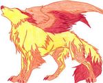  canine firewolf howl invalid_tag mammal red-fur two-tone wings yellow-fur 