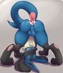  anal anal_penetration anus ass_up backsack balls butt cum cum_in_ass cum_inside cum_on_butt cum_on_penis disembodied_penis dripponi eyes_closed lucario male male/male nintendo penetration penis pok&eacute;mon sex video_games 